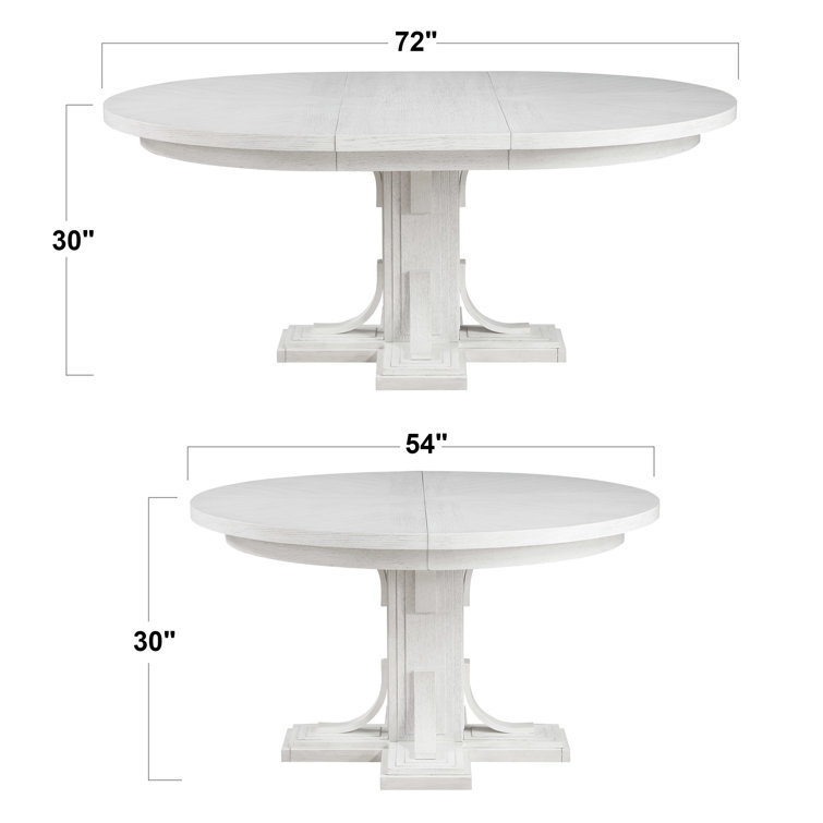 White Wood Oval Expandable Dining Table Set with Buffet and 4 Chairs
