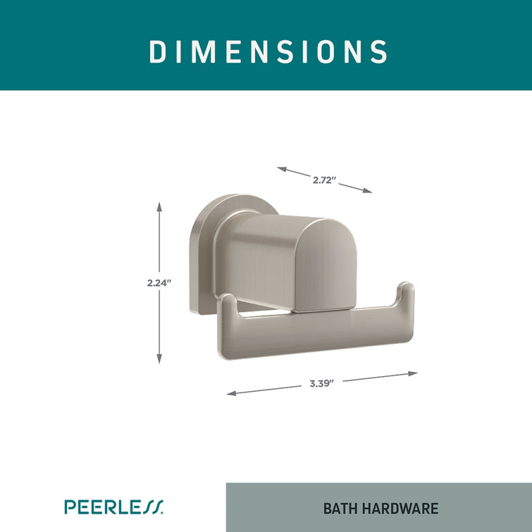 Xander Brushed Nickel Double Wall Mounted Robe Hook