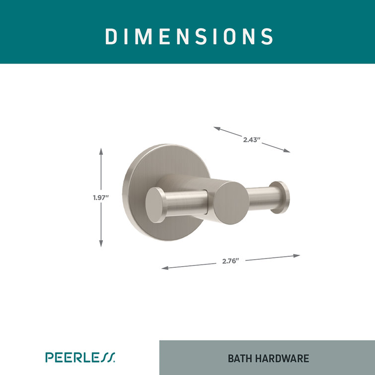 Brushed Nickel Modern Double Towel and Robe Hook