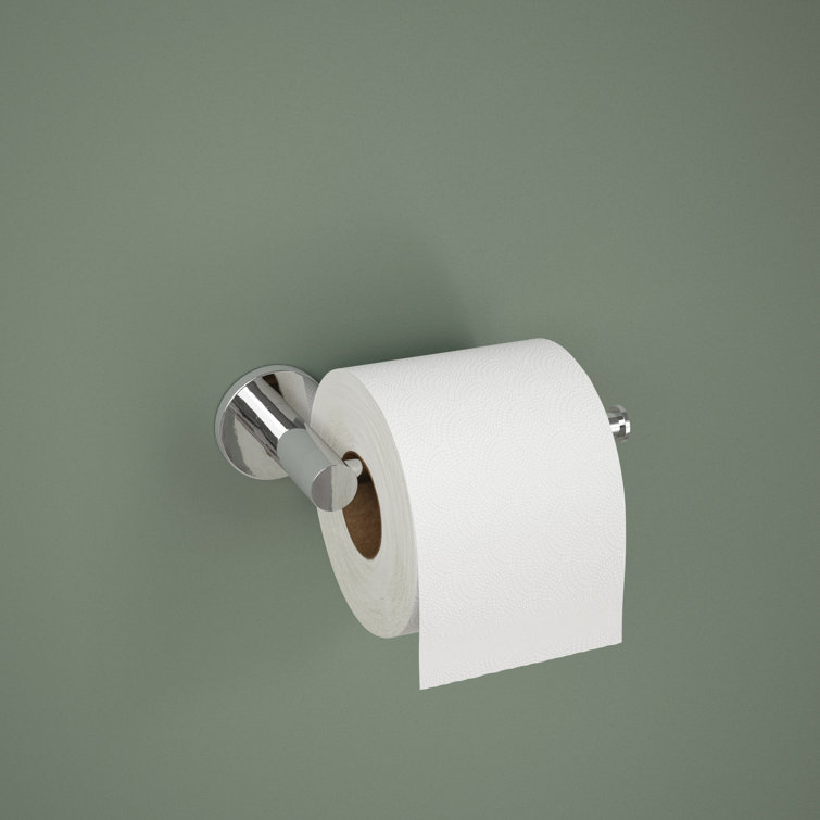 Polished Chrome Minimalist Wall Mounted Toilet Paper Holder