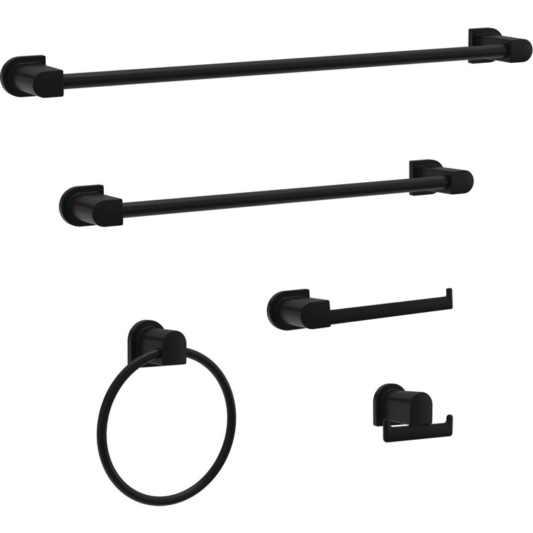 Matte Black Wall Mounted 18-inch Towel Bar