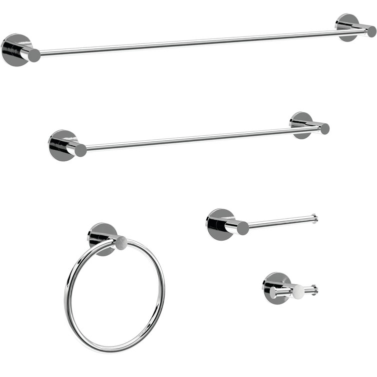 Precept 24-Inch Polished Chrome Wall Mounted Towel Bar