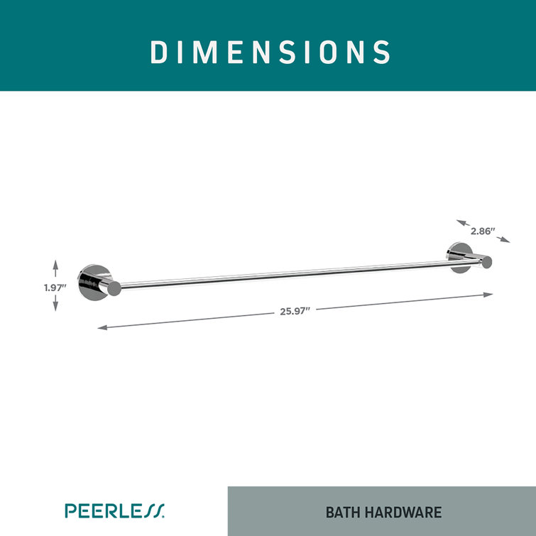 Precept 24-Inch Polished Chrome Wall Mounted Towel Bar