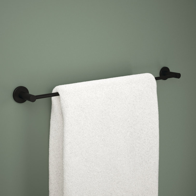 Precept Matte Black Wall Mounted Towel Bar, 24-inch