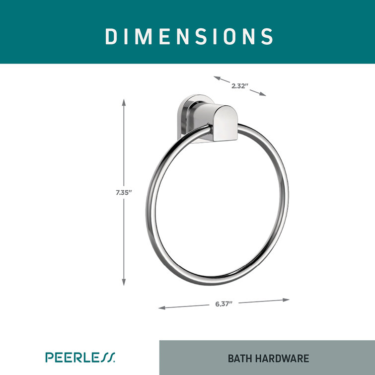Polished Chrome Wall Mounted Geometric Towel Ring