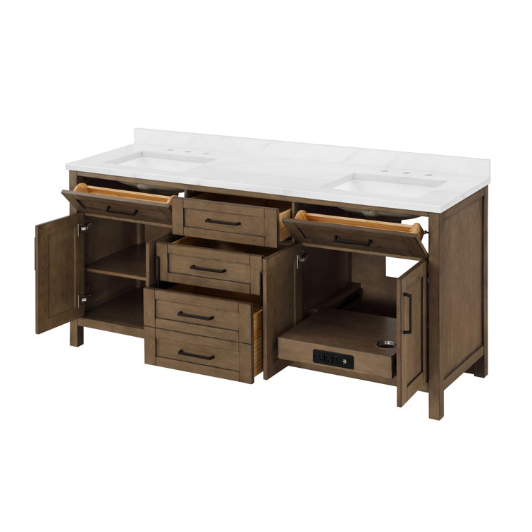 Tahoe 72" Dark Espresso Freestanding Double Bathroom Vanity