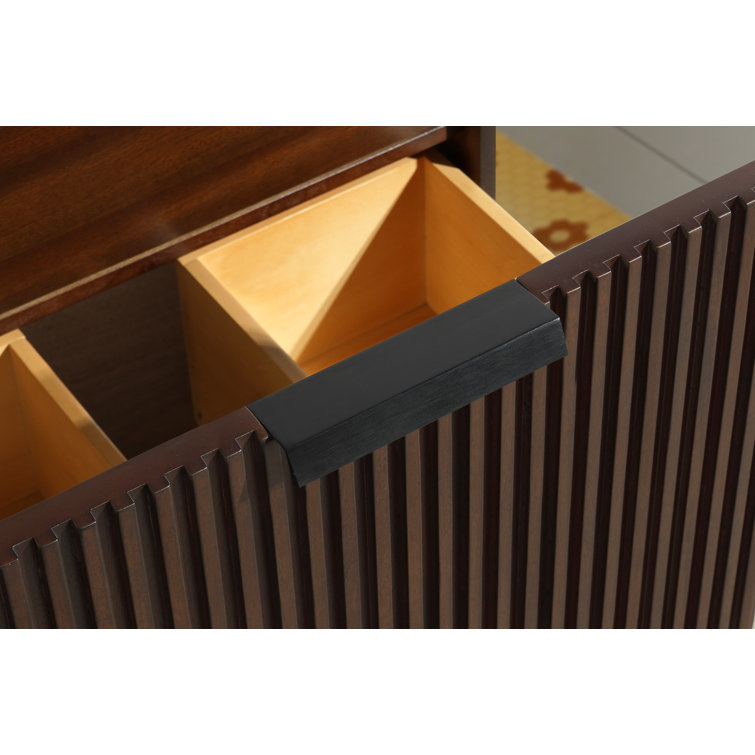 San Diego 24'' Walnut Wall-Mount Bathroom Vanity with Ceramic Sink