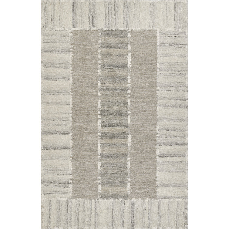 Lanora Hand Tufted Gray Wool Geometric 8' x 10' Rug