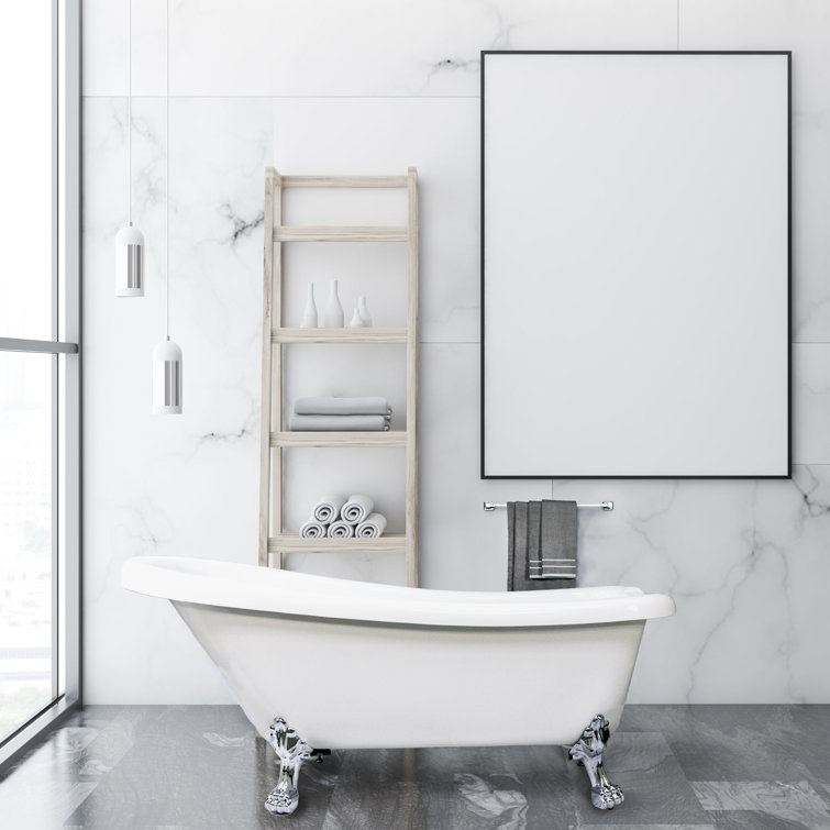 67'' White Acrylic Clawfoot Freestanding Bathtub