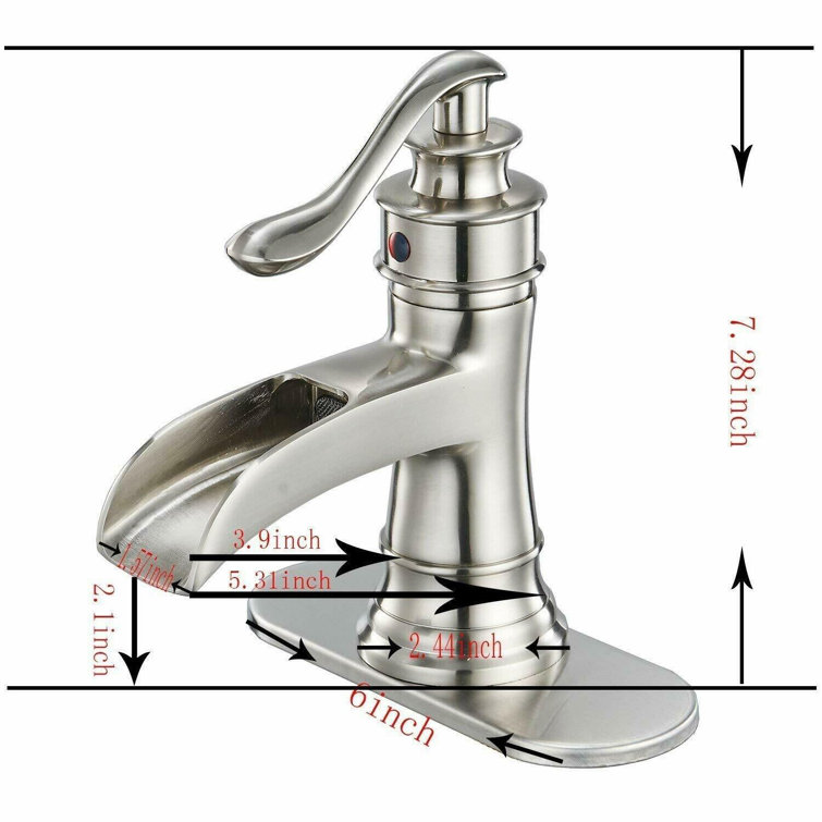 Brushed Nickel Single Handle Waterfall Bathroom Faucet