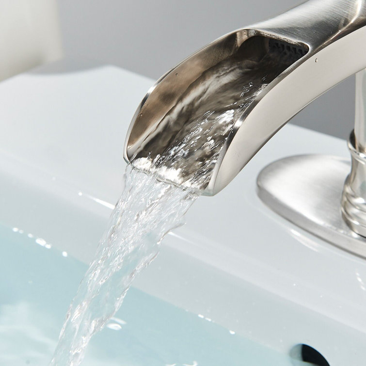 Brushed Nickel Single Handle Waterfall Bathroom Faucet
