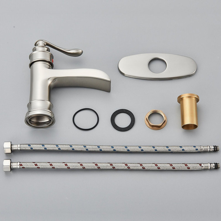 Brushed Nickel Single Handle Waterfall Bathroom Faucet