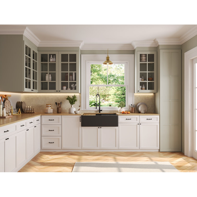Matte Black 33" Fireclay Farmhouse Workstation Kitchen Sink with Accessories