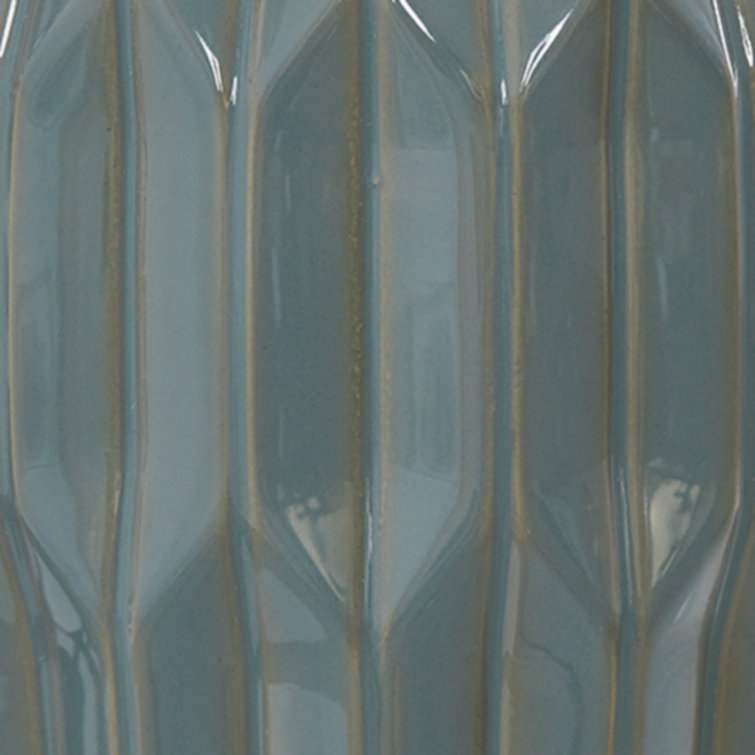 Pale Blue Teal Ceramic Table Lamp Set with 3-Way Switch
