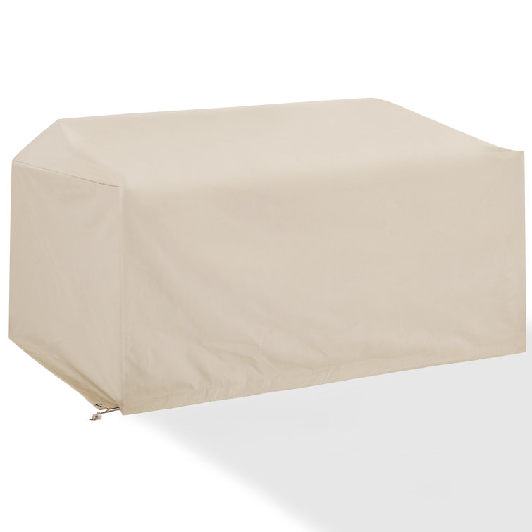 Tan Waterproof Polyester Outdoor Loveseat Cover with Drawstring