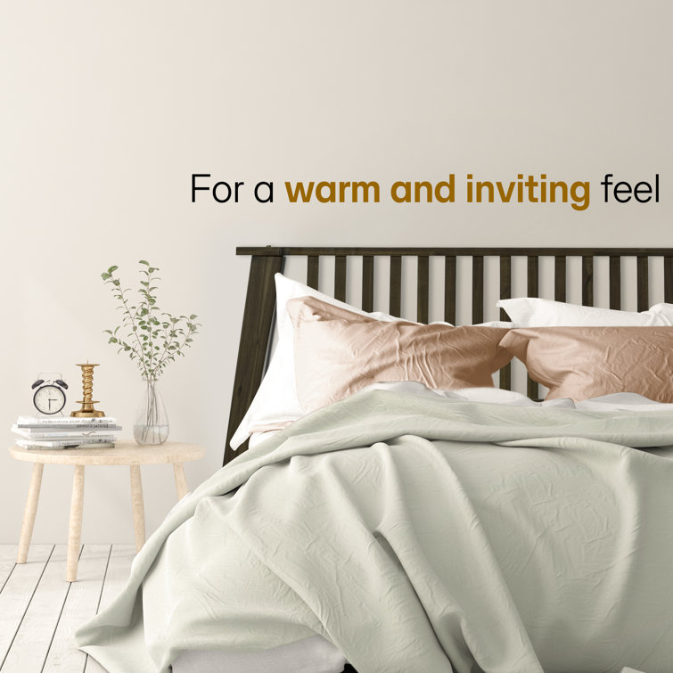 Mocha Queen Solid Wood Bed Frame with Slatted Headboard