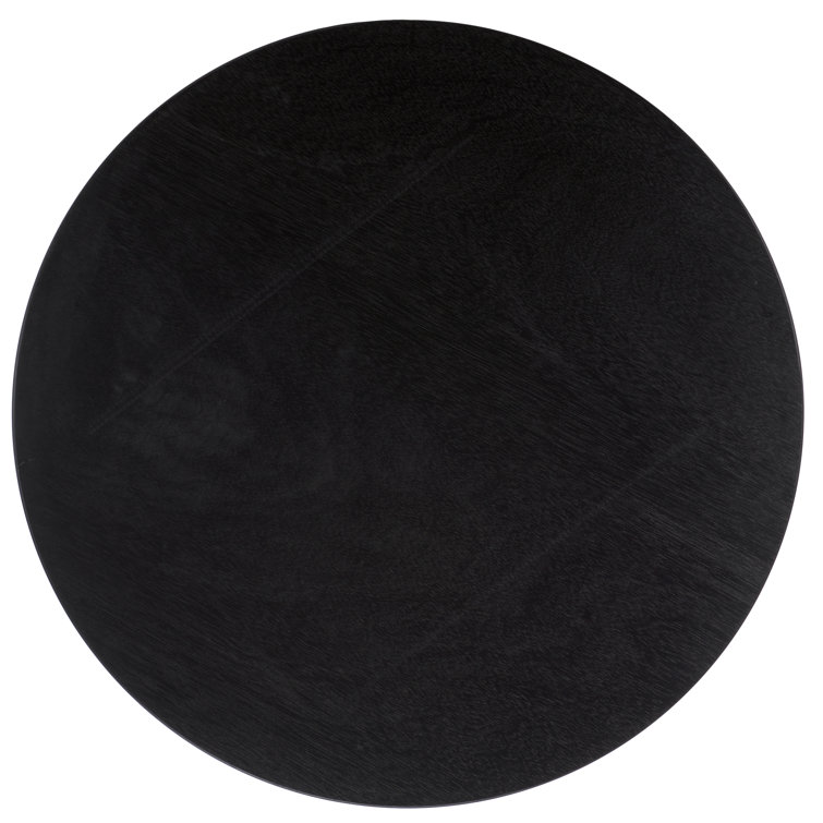 Aicha Black Round Wood Outdoor Coffee Table
