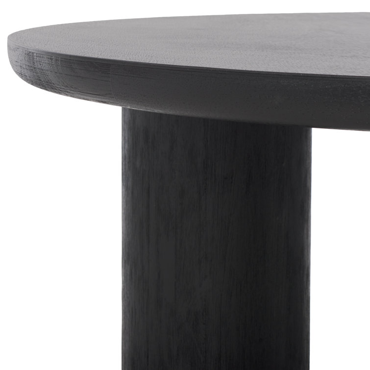 Aicha Black Round Wood Outdoor Coffee Table