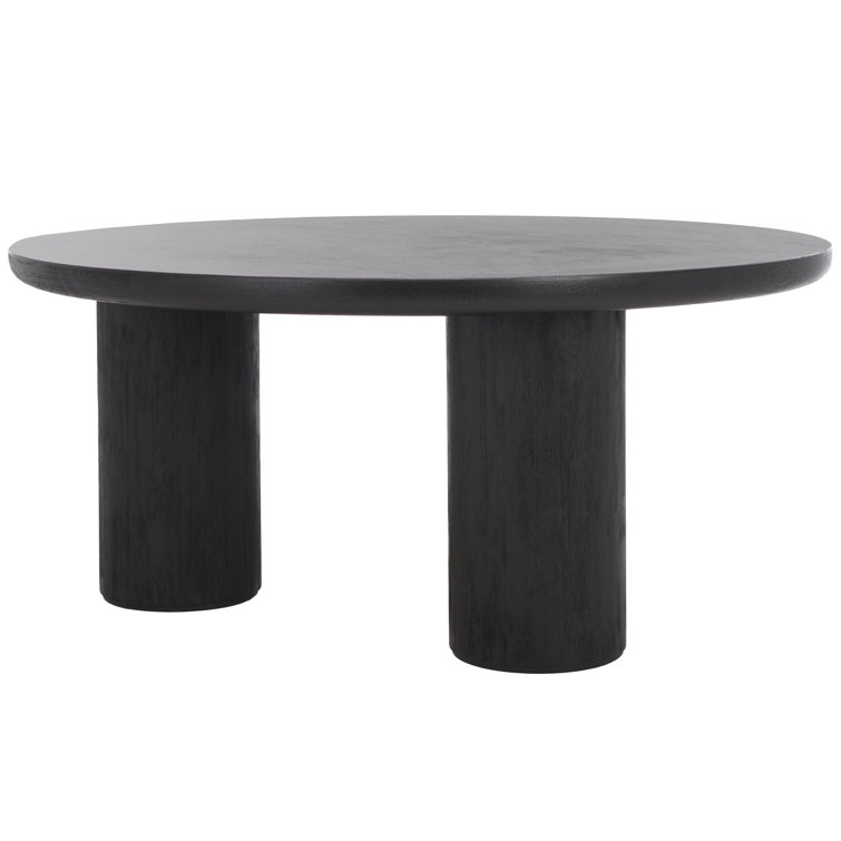 Aicha Black Round Wood Outdoor Coffee Table