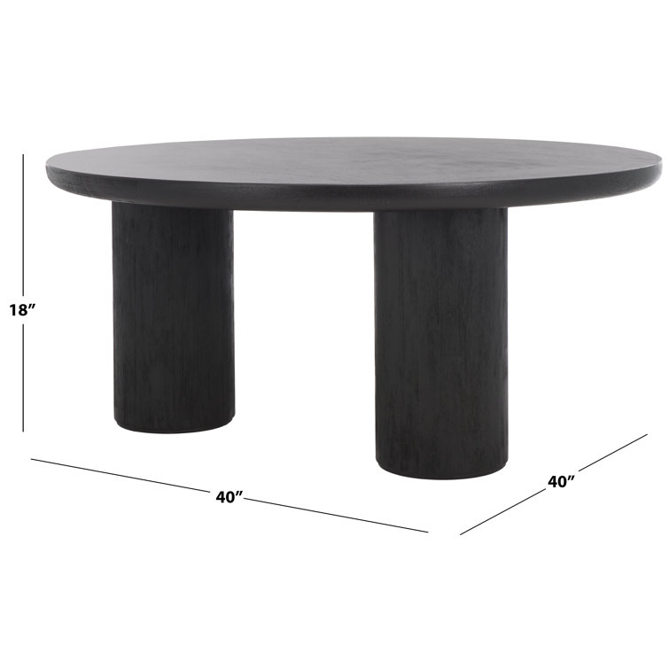 Aicha Black Round Wood Outdoor Coffee Table
