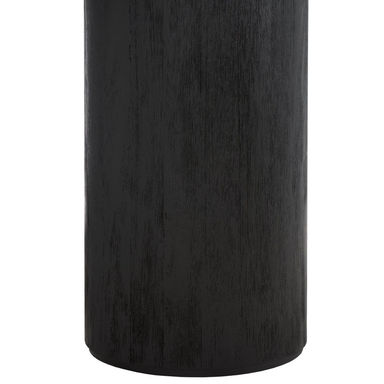 Aicha Black Round Wood Outdoor Coffee Table