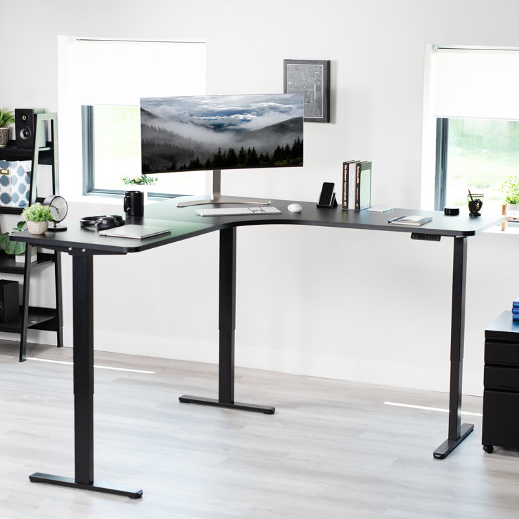 Black Electric Multi Motor Height Adjustable Corner Desk Frame