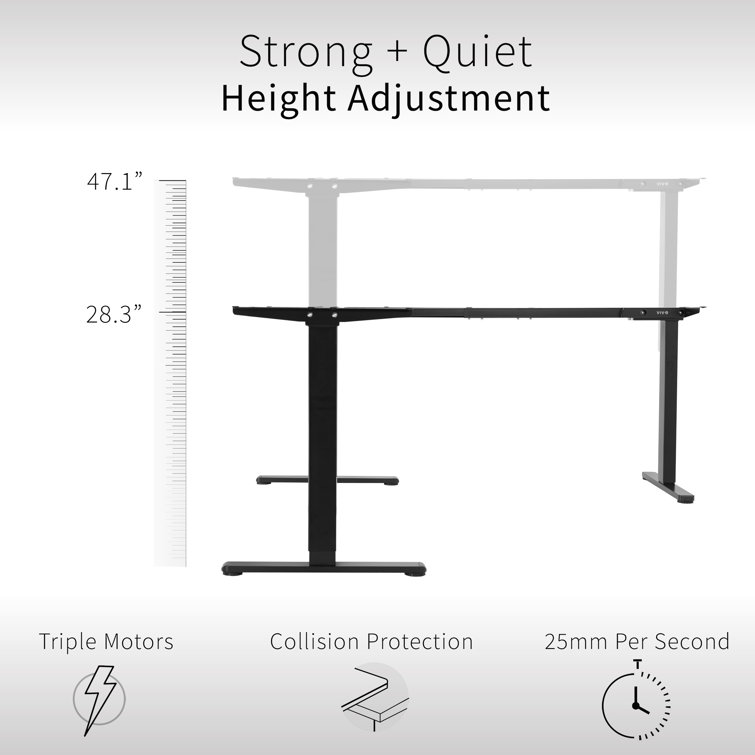 Black Electric Multi Motor Height Adjustable Corner Desk Frame