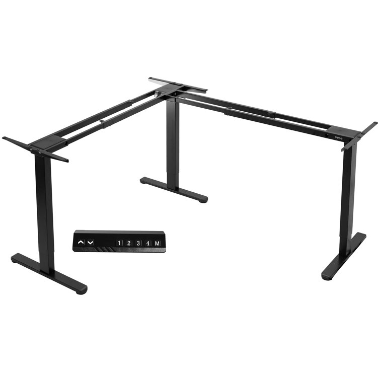 Black Electric Multi Motor Height Adjustable Corner Desk Frame