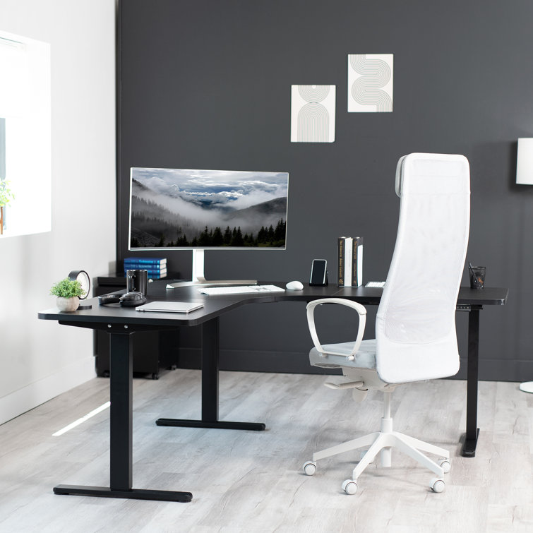 Black Electric Multi Motor Height Adjustable Corner Desk Frame