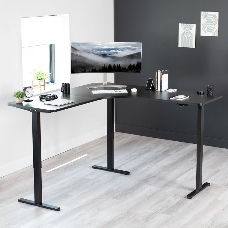 Black Electric Multi Motor Height Adjustable Corner Desk Frame