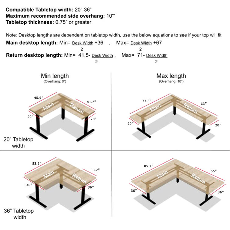 Black Electric Multi Motor Height Adjustable Corner Desk Frame