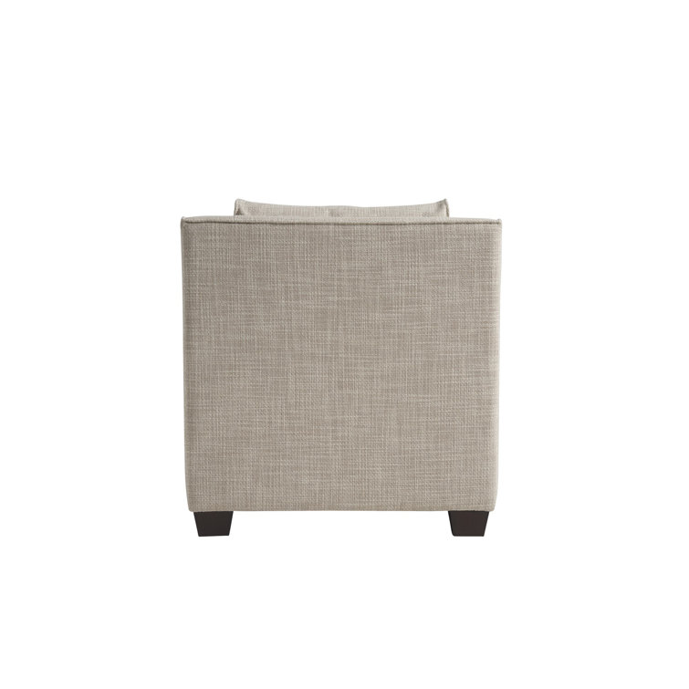 Beige Crypton Upholstered Solid Wood Recliner