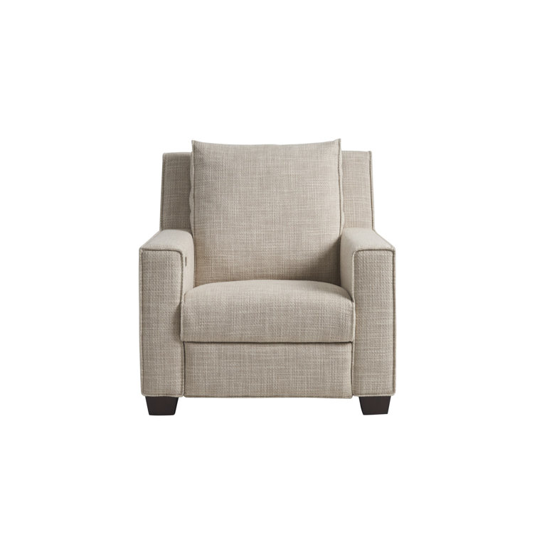 Beige Crypton Upholstered Solid Wood Recliner