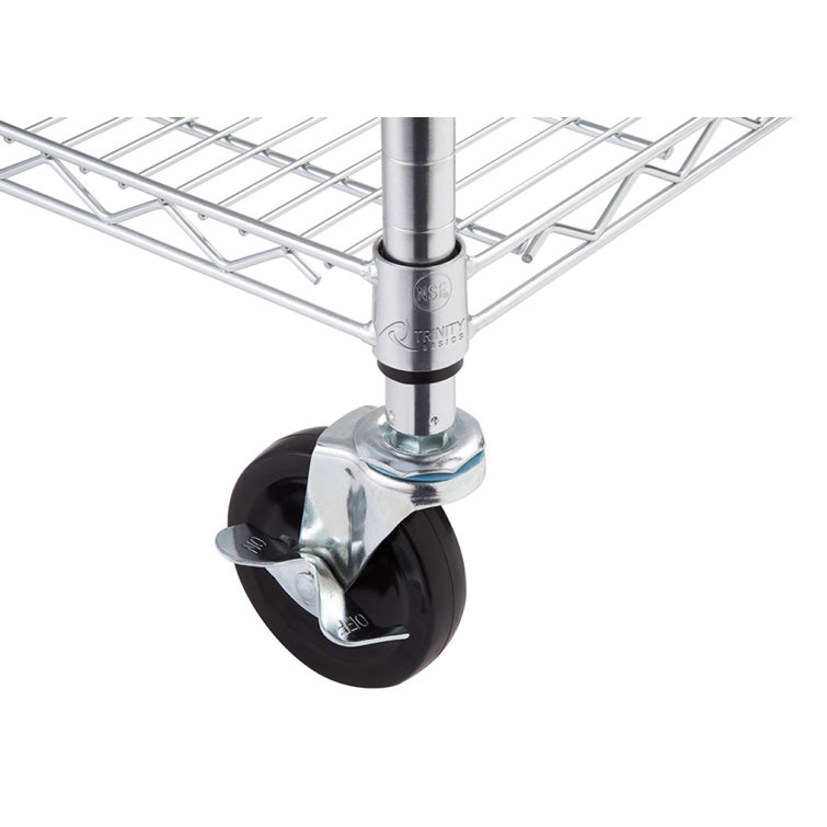 EcoStorage Chrome 5-Tier Adjustable Utility Wire Shelving with Wheels