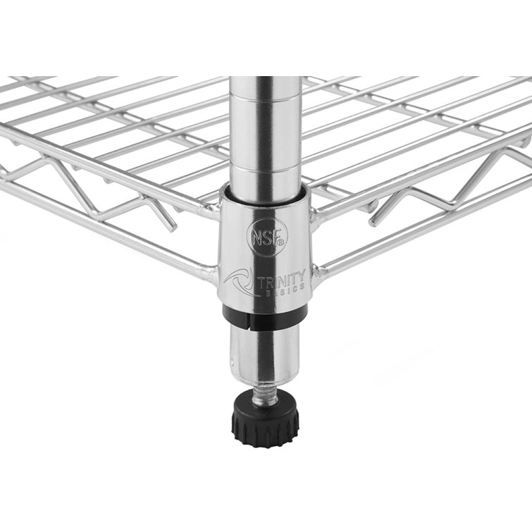 EcoStorage Chrome 5-Tier Adjustable Utility Wire Shelving with Wheels