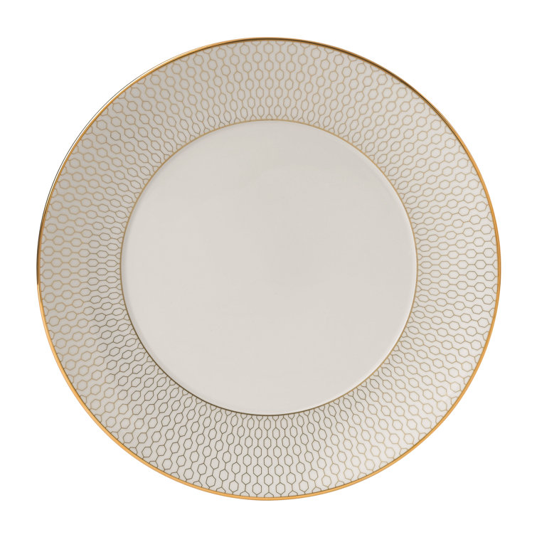 Gio Gold 8" Porcelain Salad Plate with Geometric Pattern