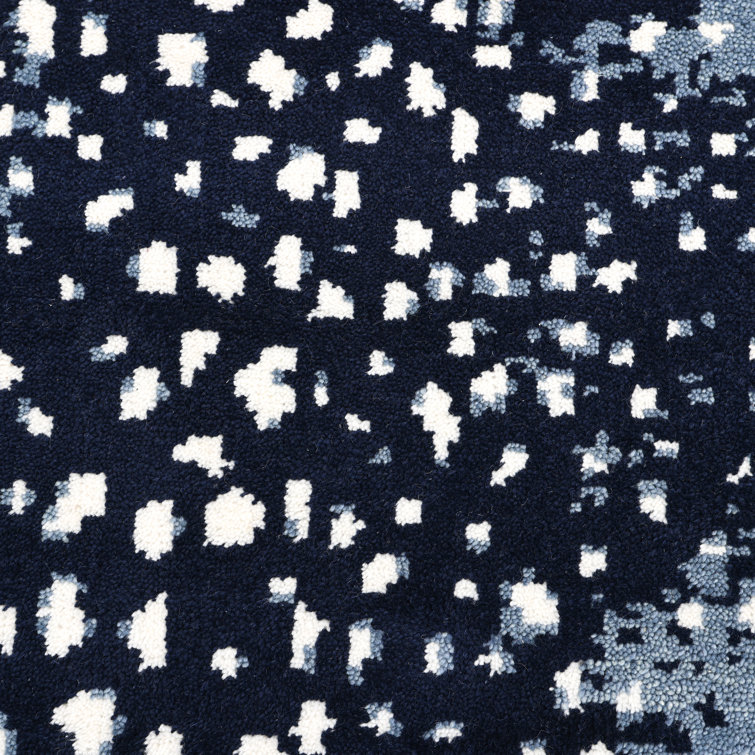Luxurious Navy Wool 8' x 10' Hand-Knotted Area Rug