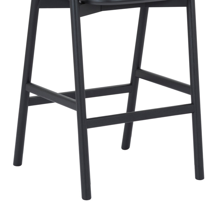 Markeith Black Oak and Faux Leather Counter Stool