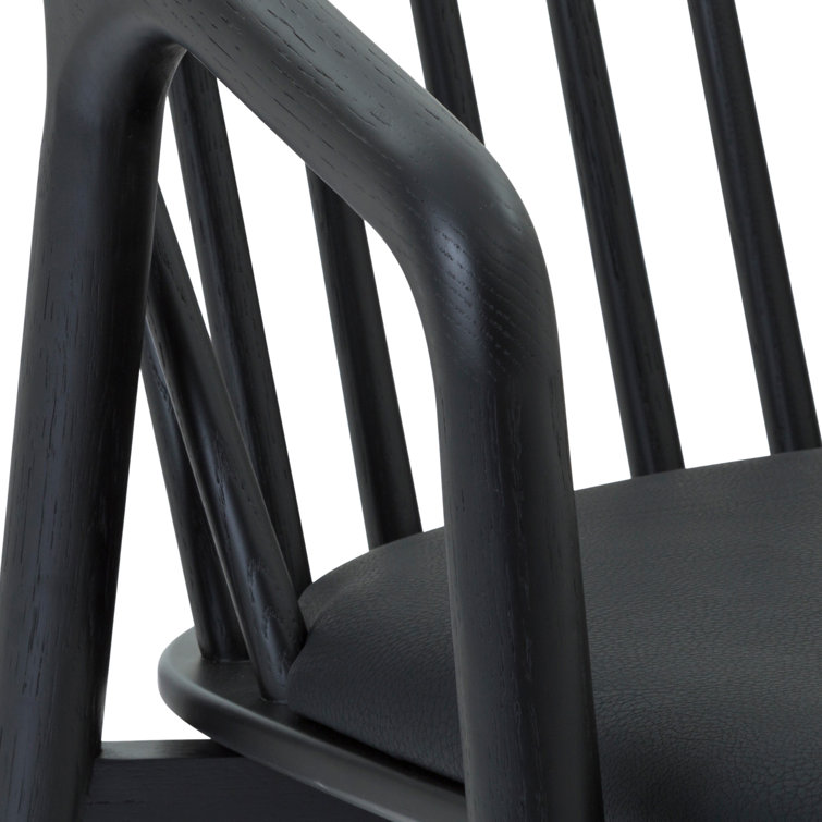 Markeith Black Oak and Faux Leather Counter Stool