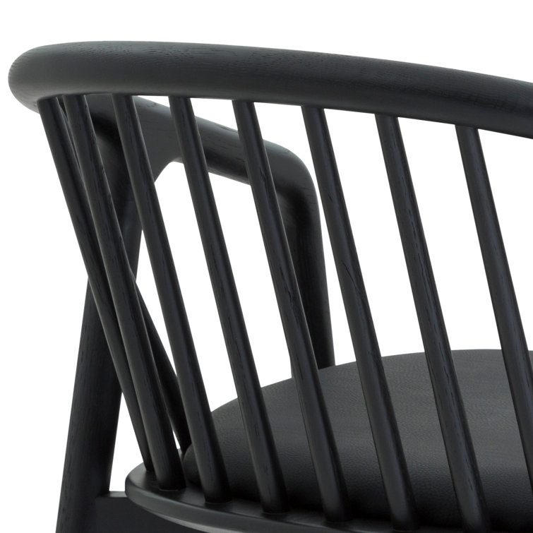 Markeith Black Oak and Faux Leather Counter Stool