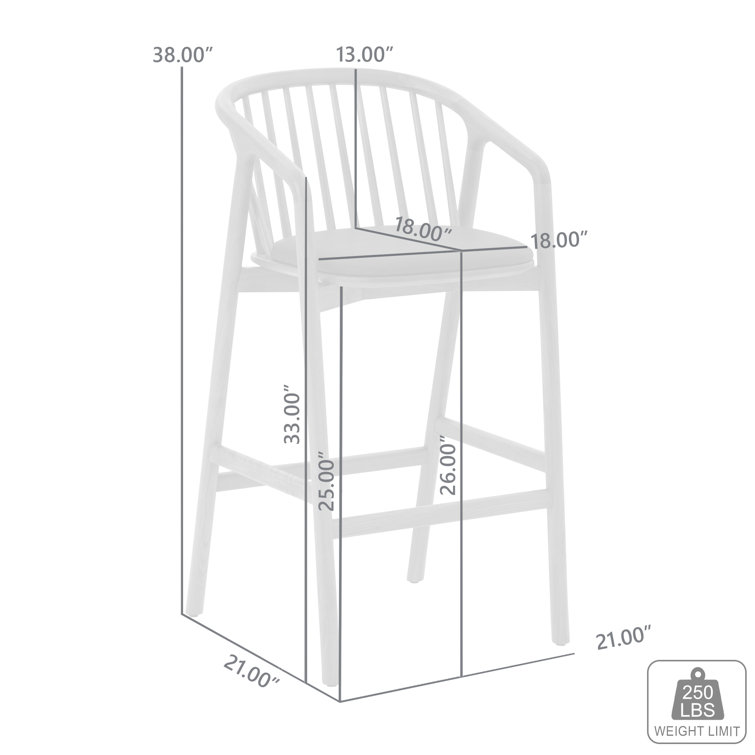Markeith Black Oak and Faux Leather Counter Stool