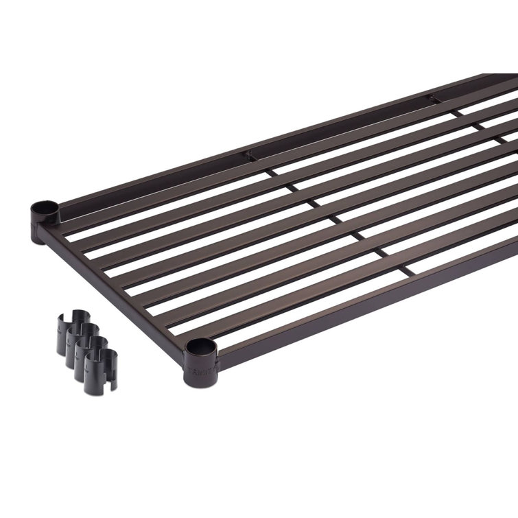 EcoStorage 5-Tier Black Adjustable Slat Wire Shelving Unit