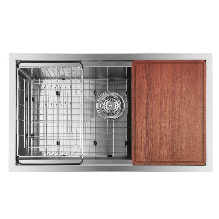 30'' Gunmetal Black Undermount Stainless Steel Kitchen Sink with Accessories
