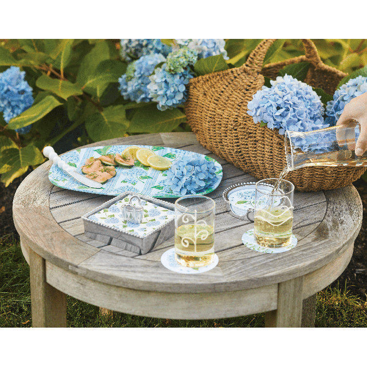 Handcrafted Recycled Aluminum Floral Napkin Box Set