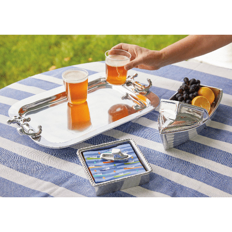 Silver Aluminum Motorboat Rope Napkin Holder