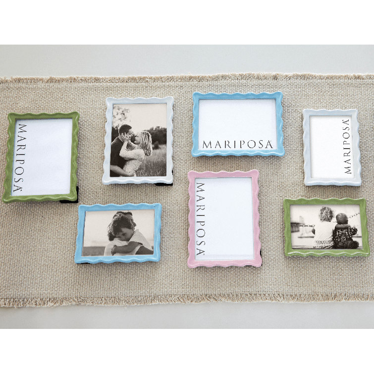 Aqua Wavy Aluminum 4x6 Picture Frame
