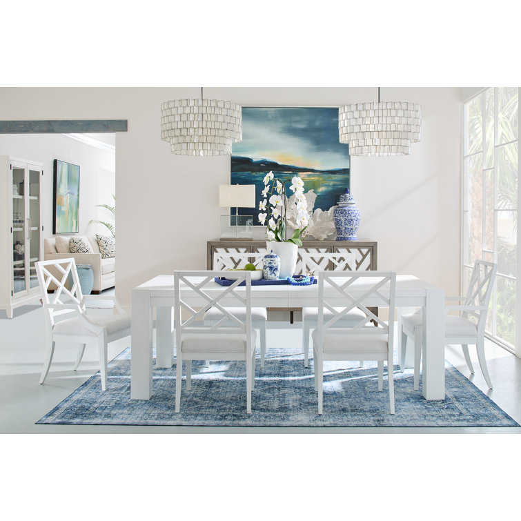 White Chippendale Wood Side Chair with Cushioned Seat