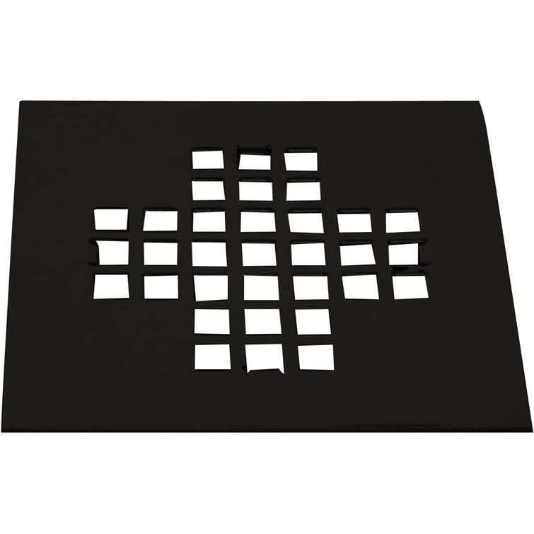 Matte Black Square Grate Shower Drain Cover with Brass Pipe