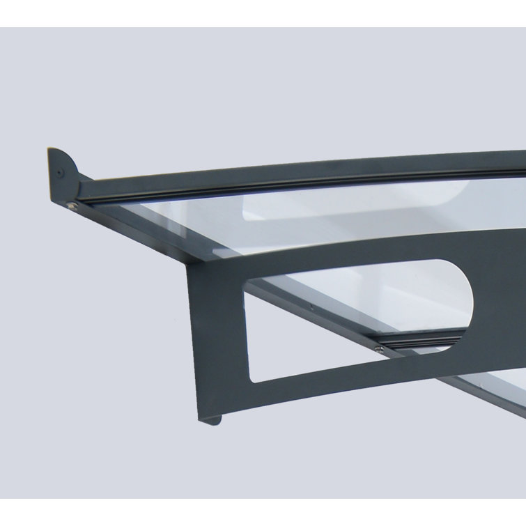 Vega 7' x 7' Gray Acrylic and Steel Door Awning