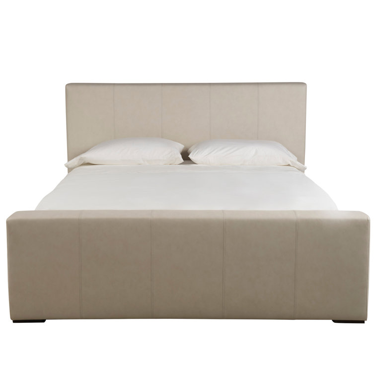 King Size Markham Frost Leather Upholstered Bed